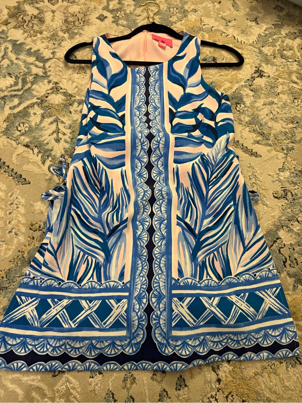 Lilly Pulitzer Blue/Pink Hidden Romper Dress Size 2